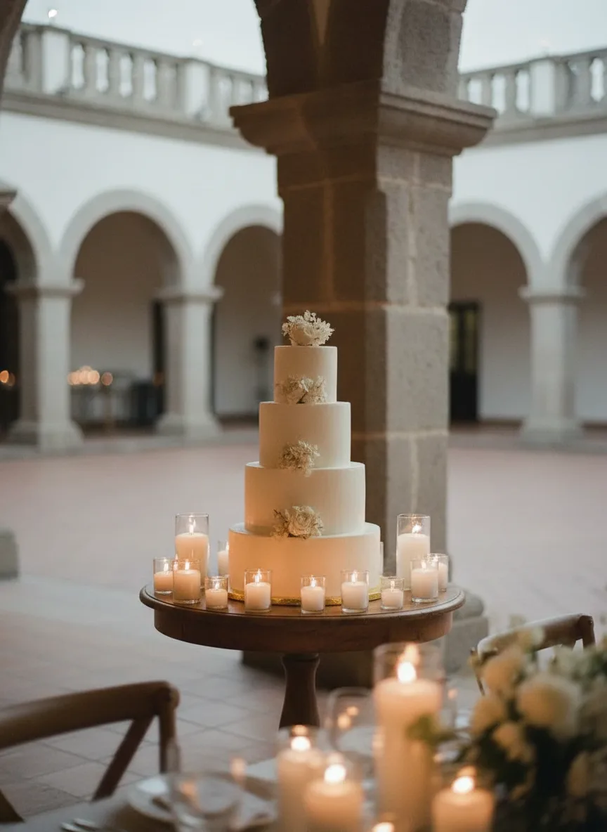 Pastel de boda de tres pisos